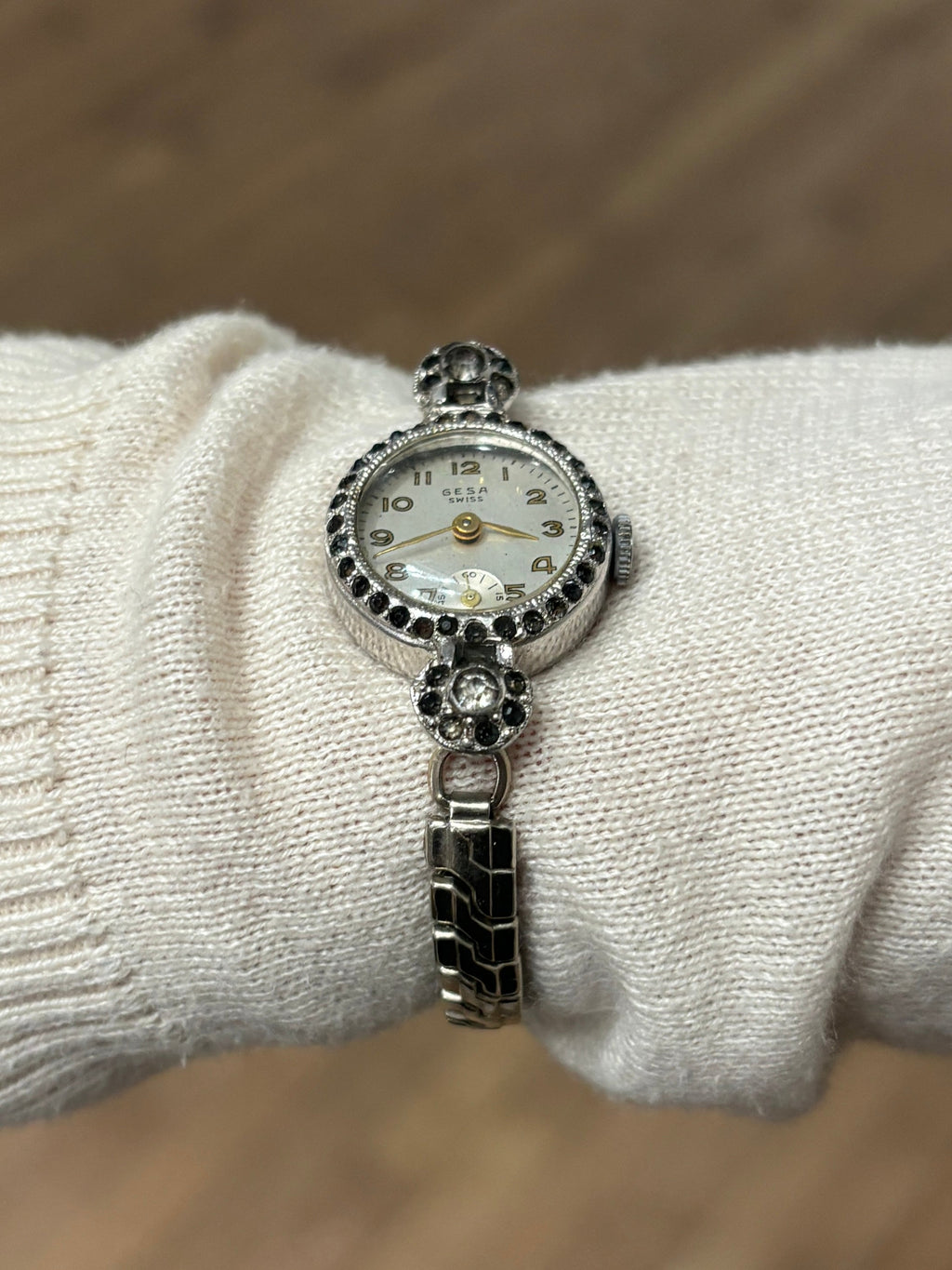 Antiquey 12kt Black Gem Watch