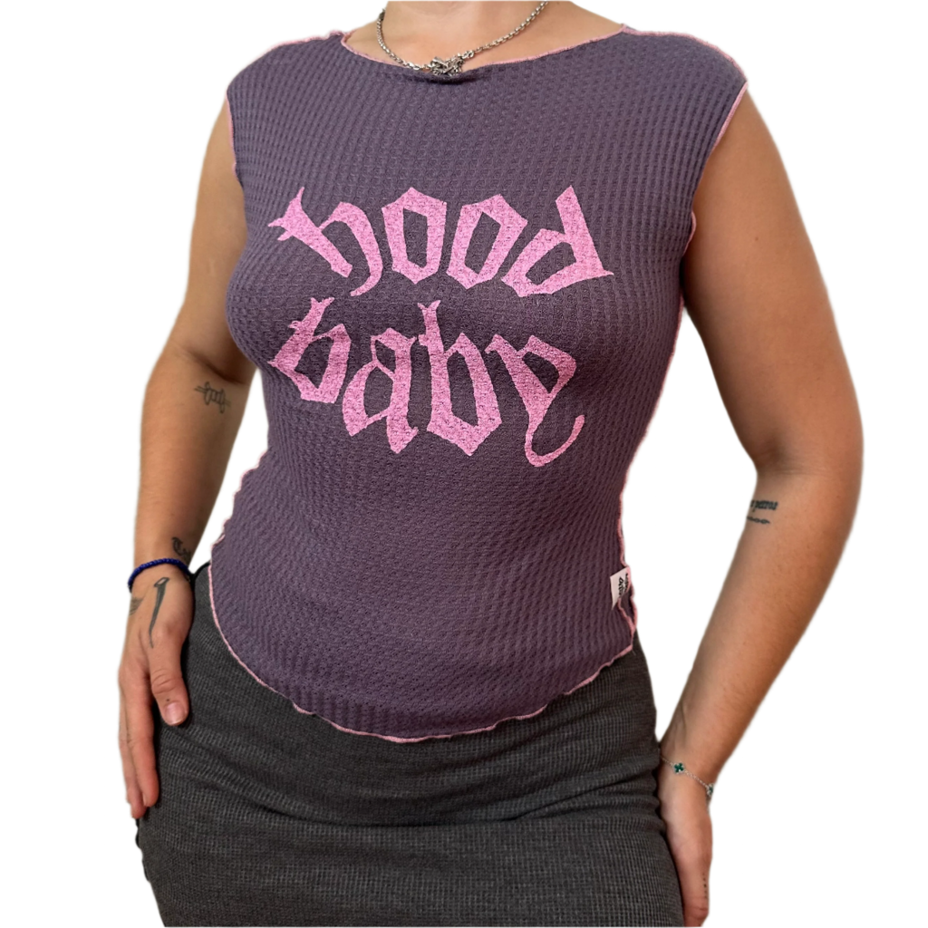 Logo Knit Puff Print Top (S/M)