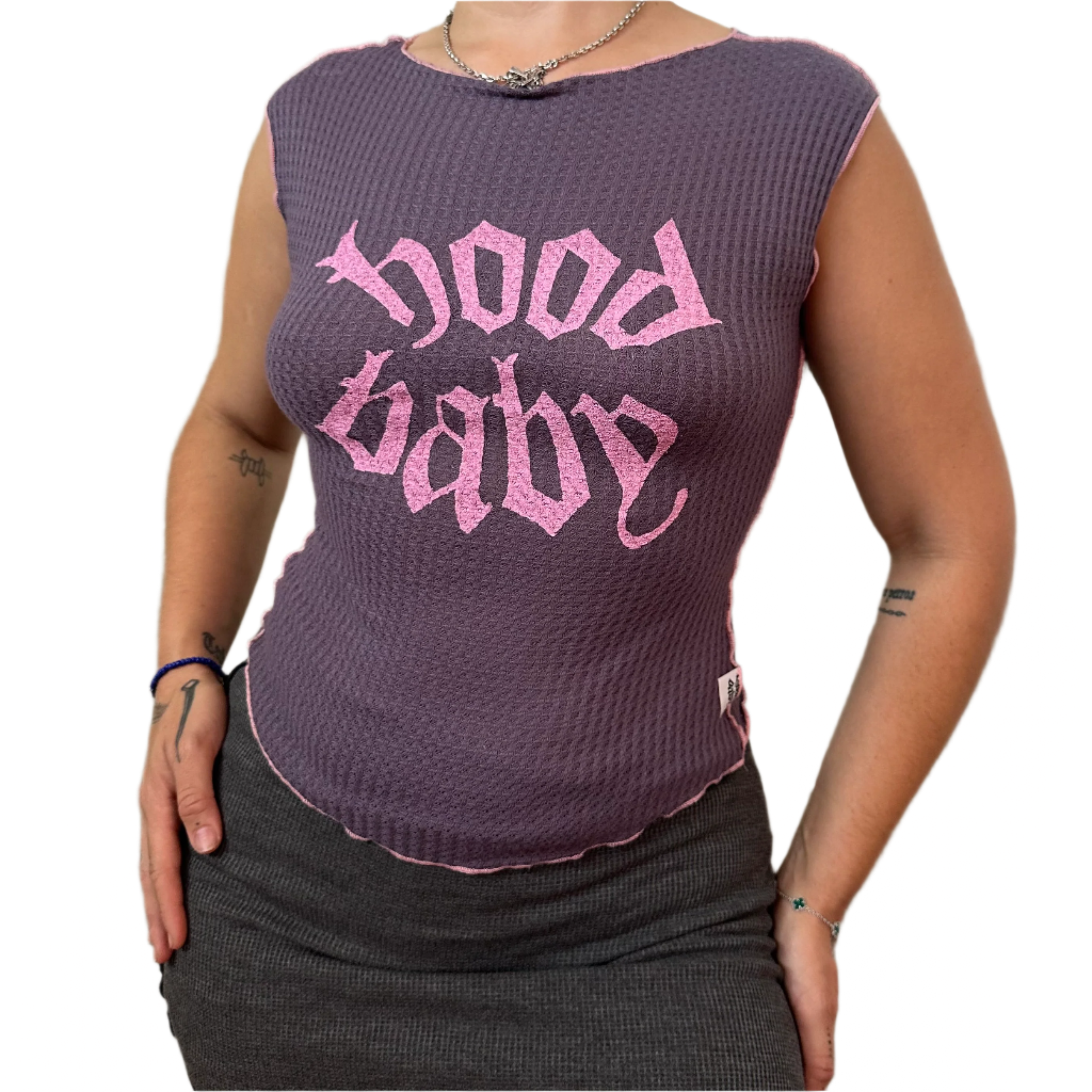 Logo Knit Puff Print Top (S/M)