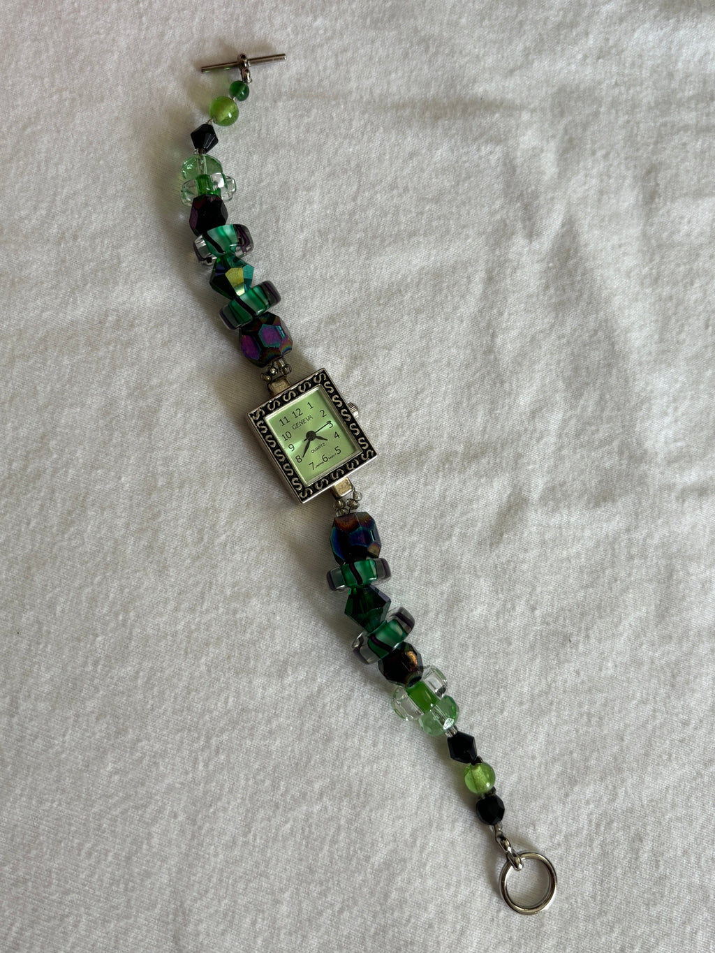 Shades of Green Beaded Watch
