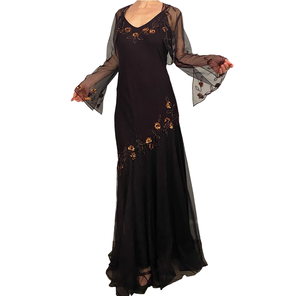 Embellished Silk Fairy Dress + Shrug (S/M)