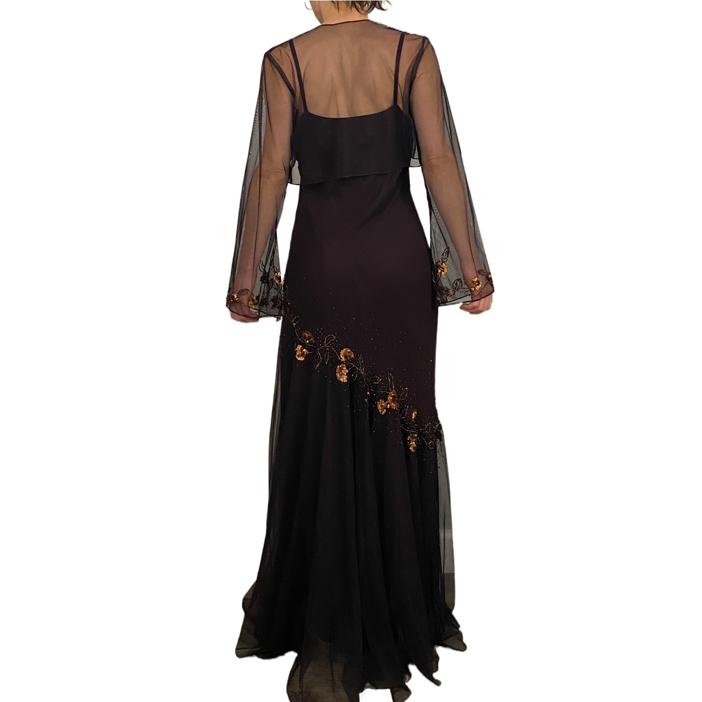 Embellished Silk Fairy Dress + Shrug (S/M)
