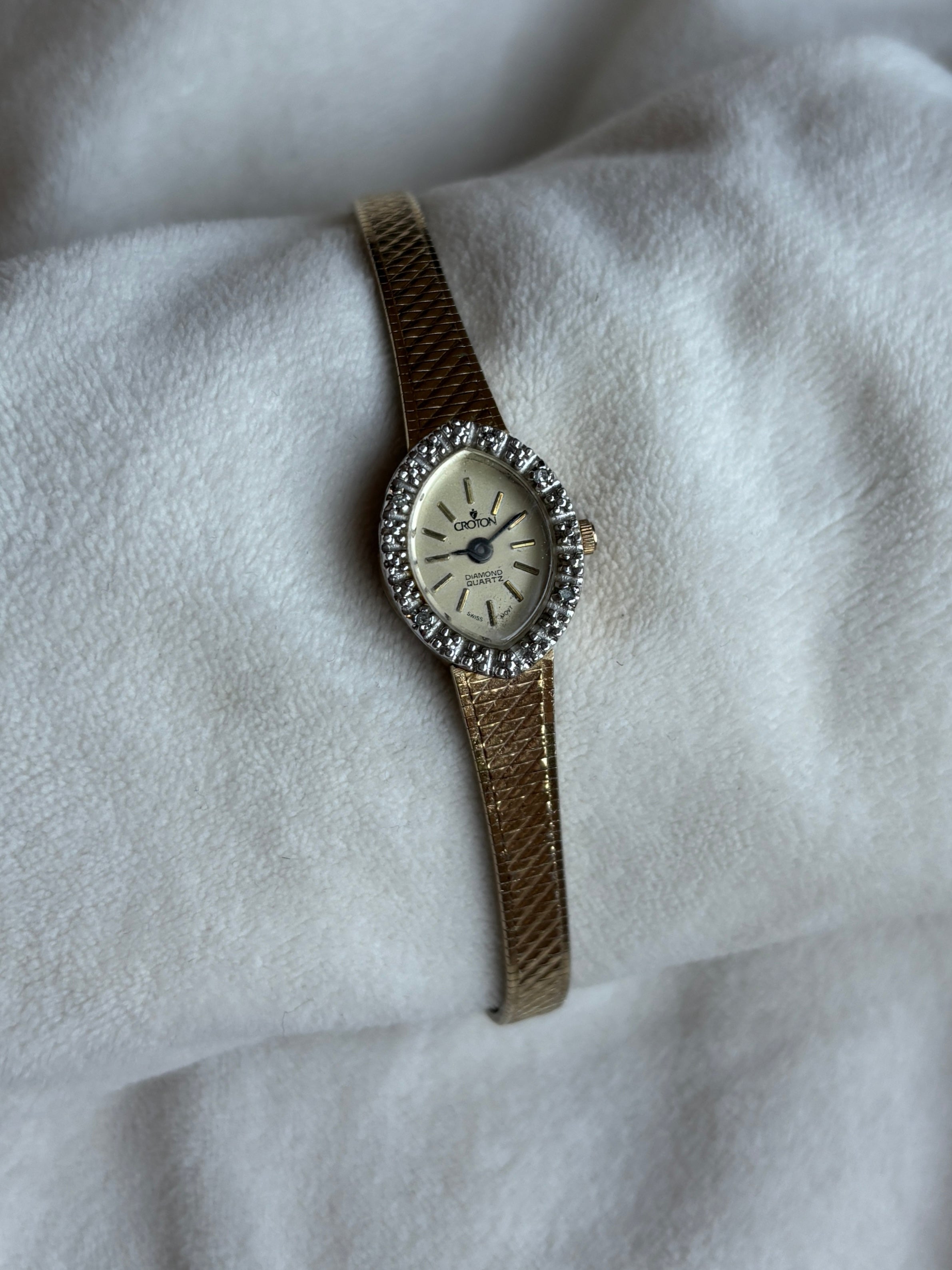 Vintage Genuine Diamond Bezel Watch