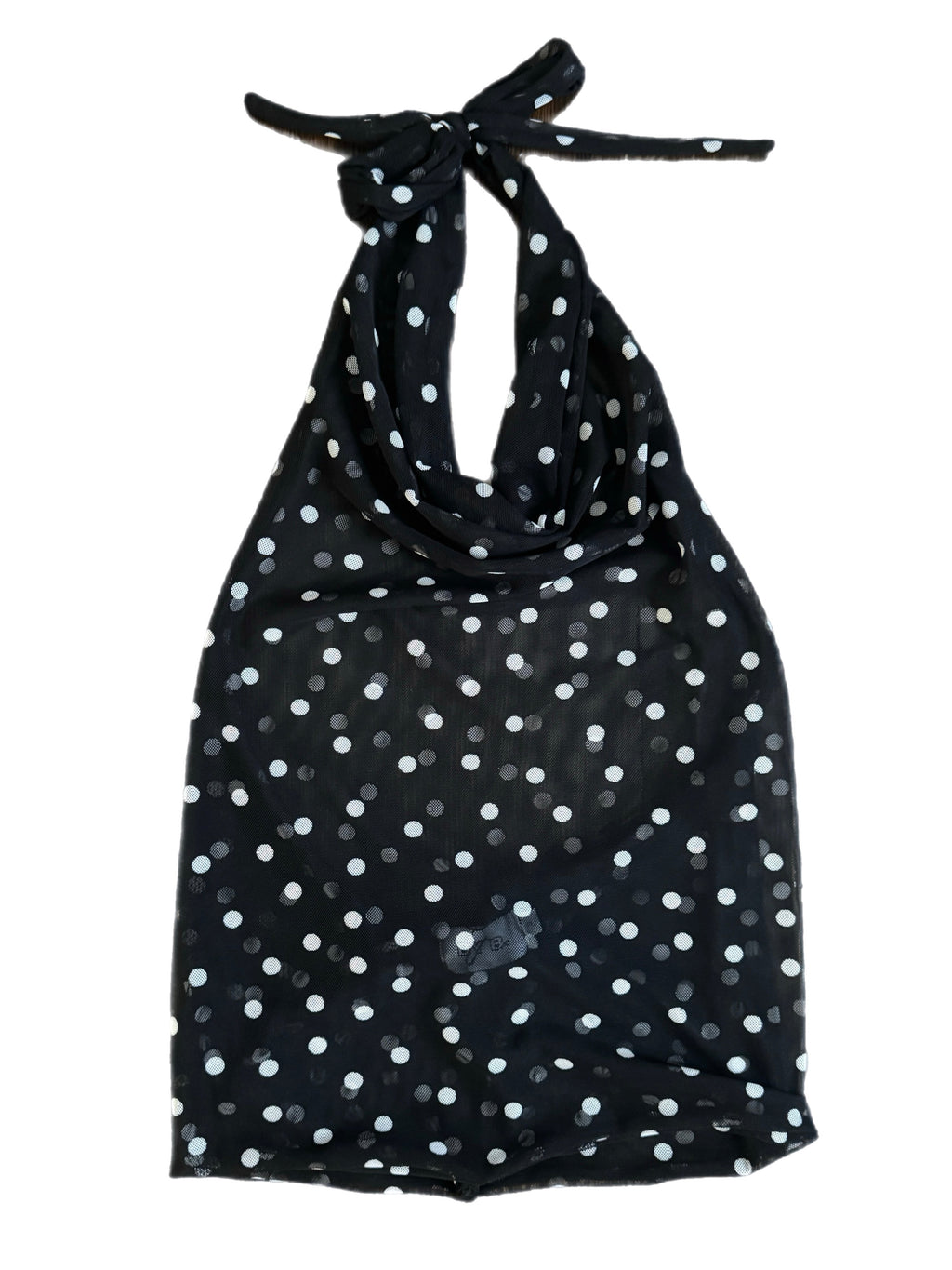 Polka Dot Mesh Cowl Neck Top (XS-XL)