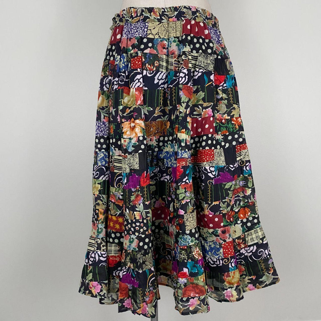 Floral & Polka Dot Maxi Skirt (ONE SIZE)