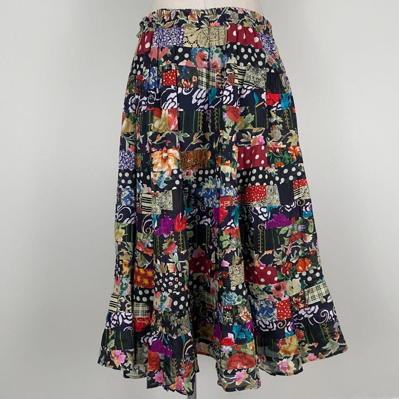 Floral & Polka Dot Maxi Skirt (ONE SIZE)