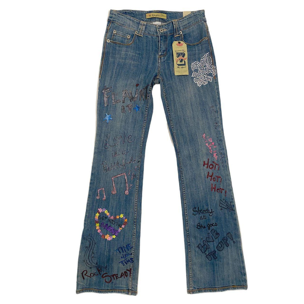 Graffiti Fleur De Lis Embellished Flares (M)