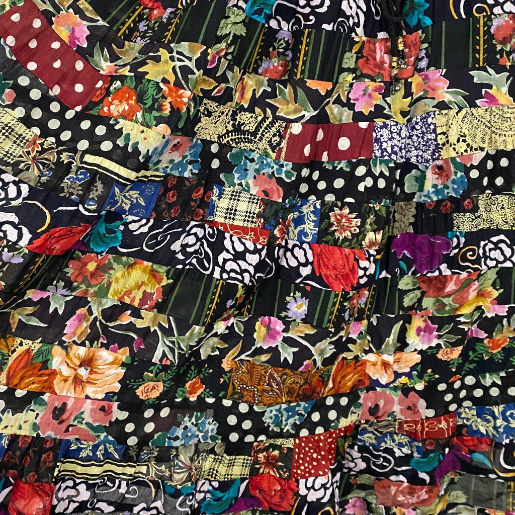 Floral & Polka Dot Maxi Skirt (ONE SIZE)