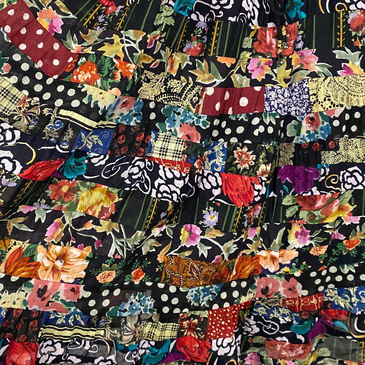 Floral & Polka Dot Maxi Skirt (ONE SIZE)