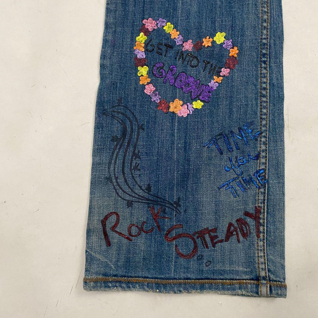 Graffiti Fleur De Lis Embellished Flares (M)