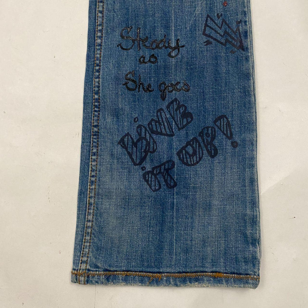 Graffiti Fleur De Lis Embellished Flares (M)