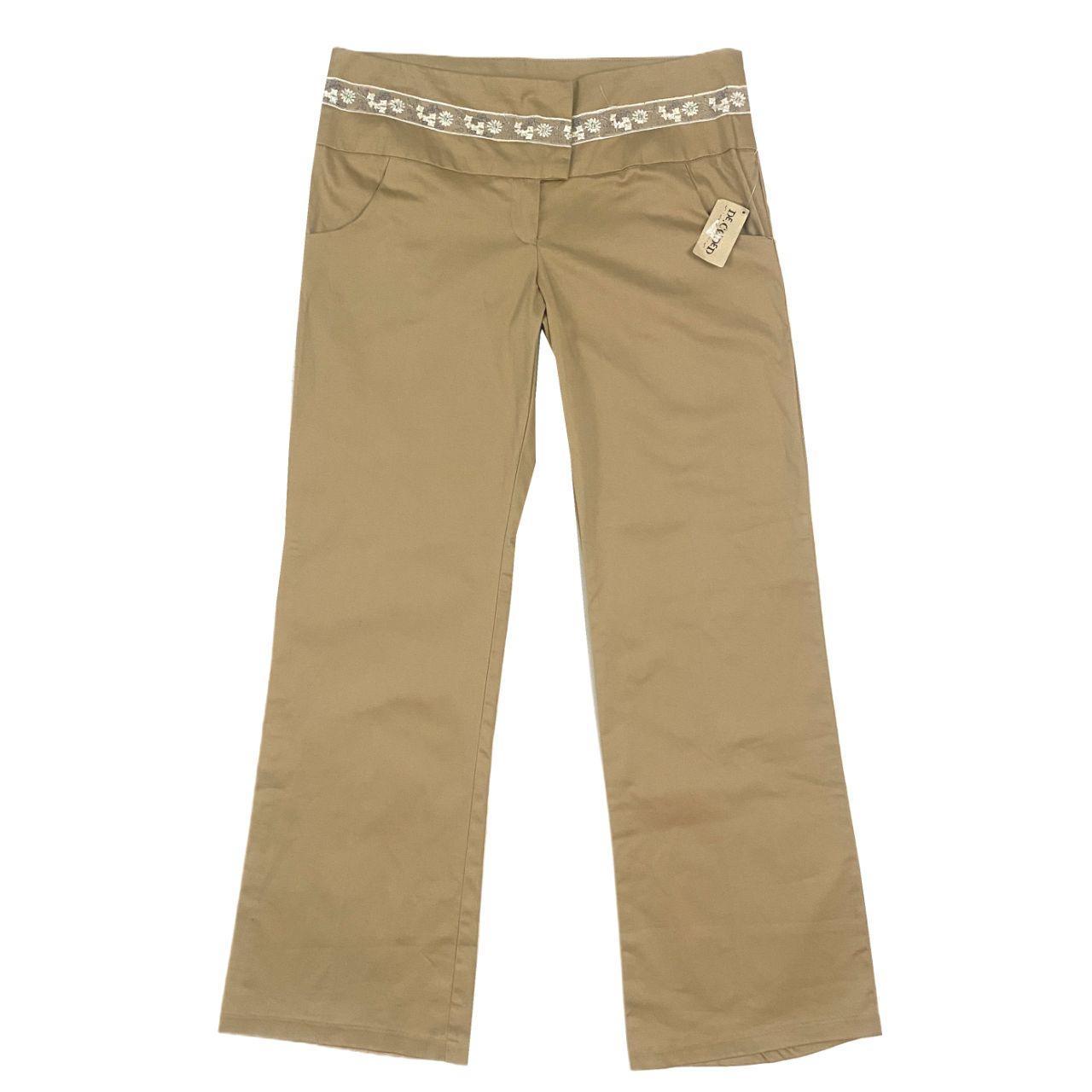 Y2K Embellished Khaki Flares (M)
