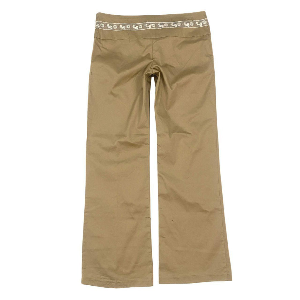 Y2K Embellished Khaki Flares (M)