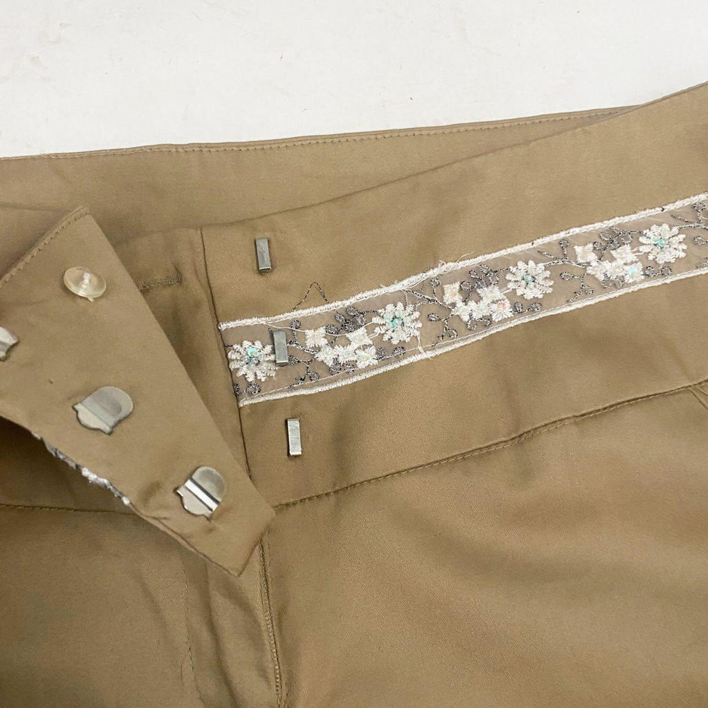 Y2K Embellished Khaki Flares (M)