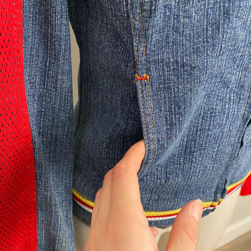 Y2K Sporty Denim Jacket (M)