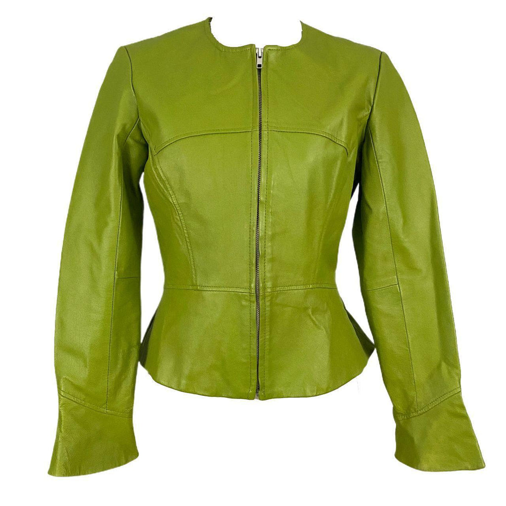 Lime Fitted Leather Jacket (M/L)