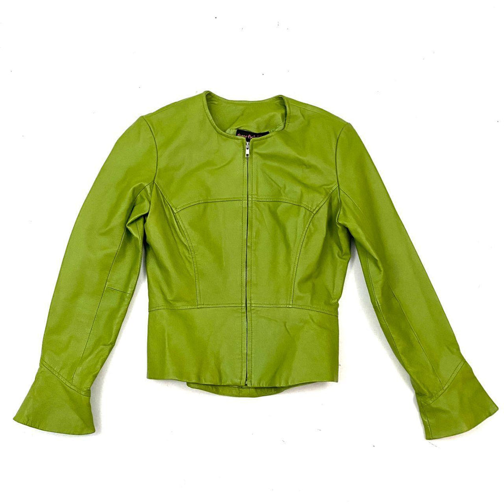 Lime Fitted Leather Jacket (M/L)