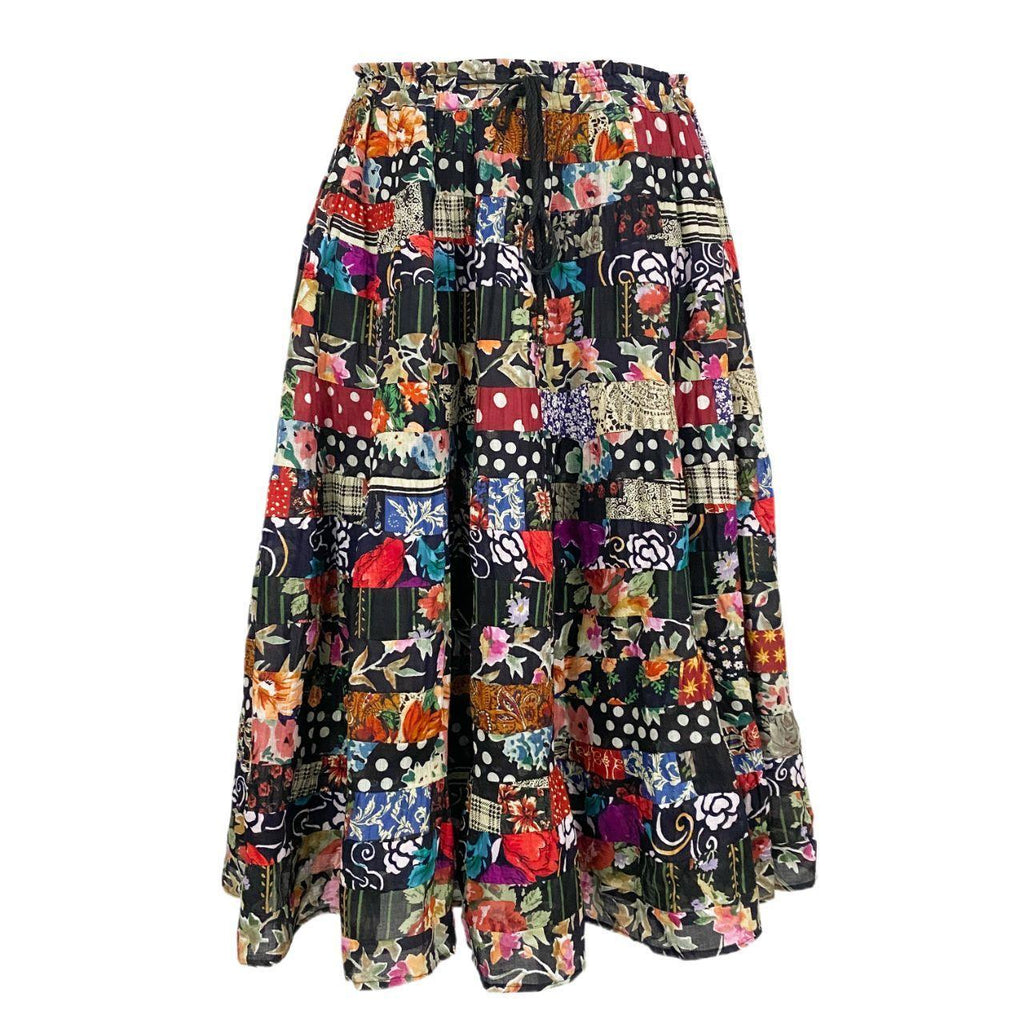 Floral & Polka Dot Maxi Skirt (ONE SIZE)
