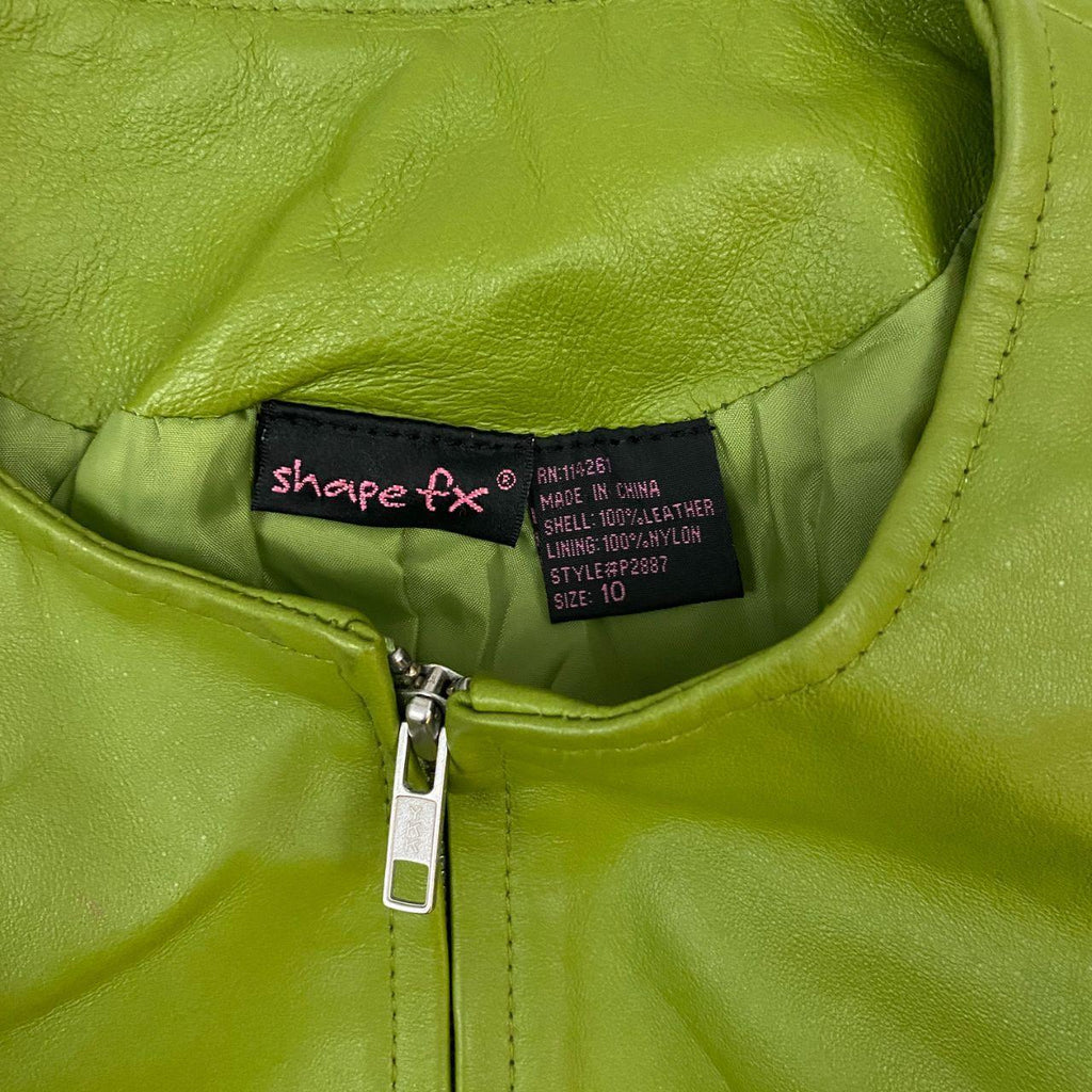 Lime Fitted Leather Jacket (M/L)