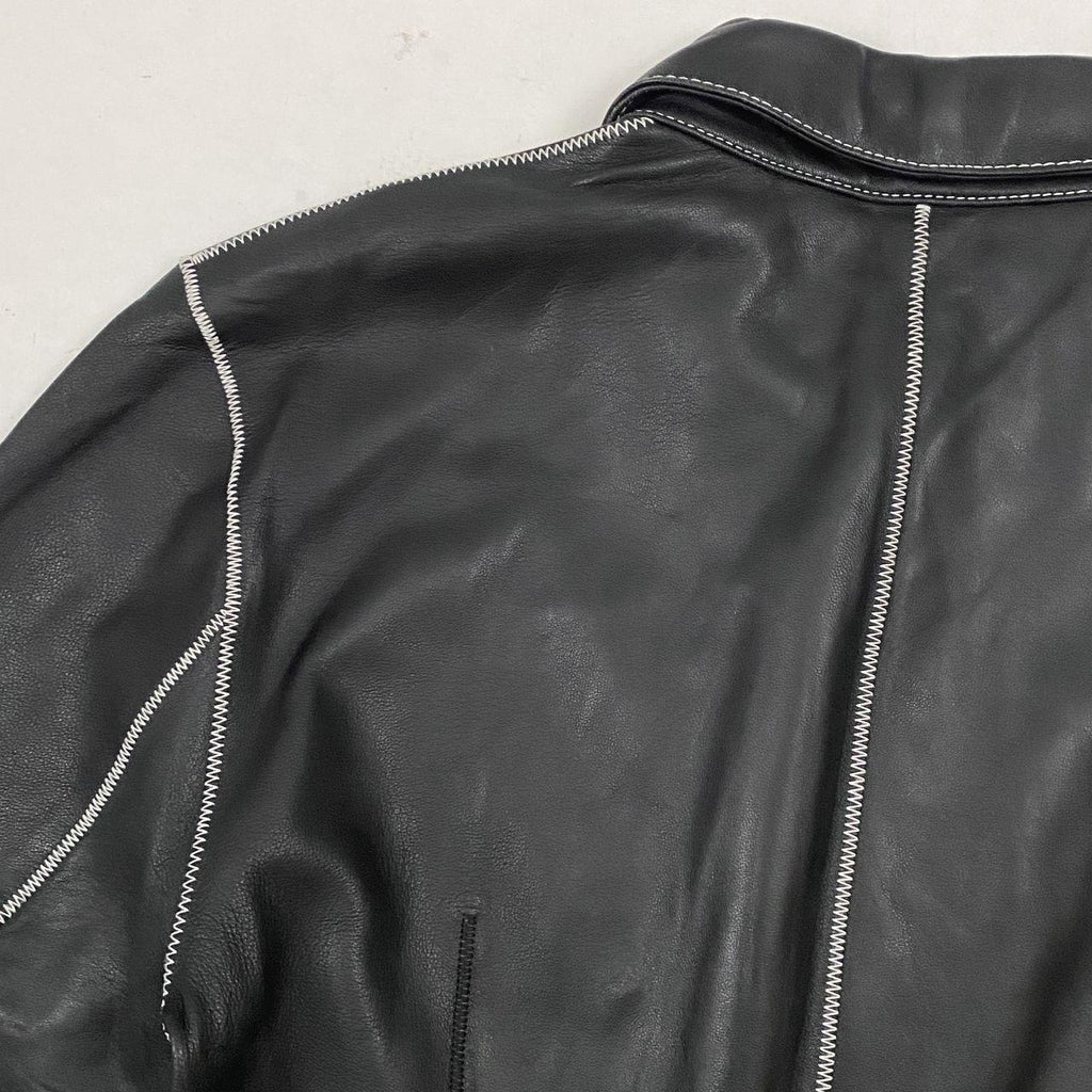 Black Leather Button Down Shirt (M)