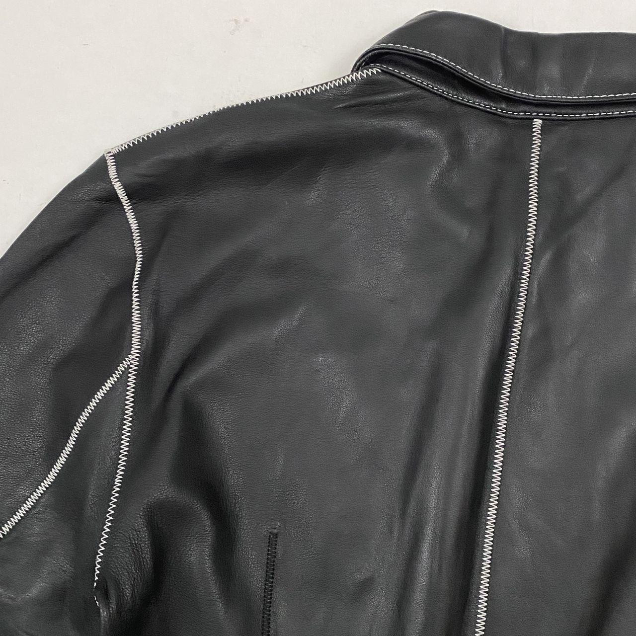 Black Leather Button Down Shirt (M)