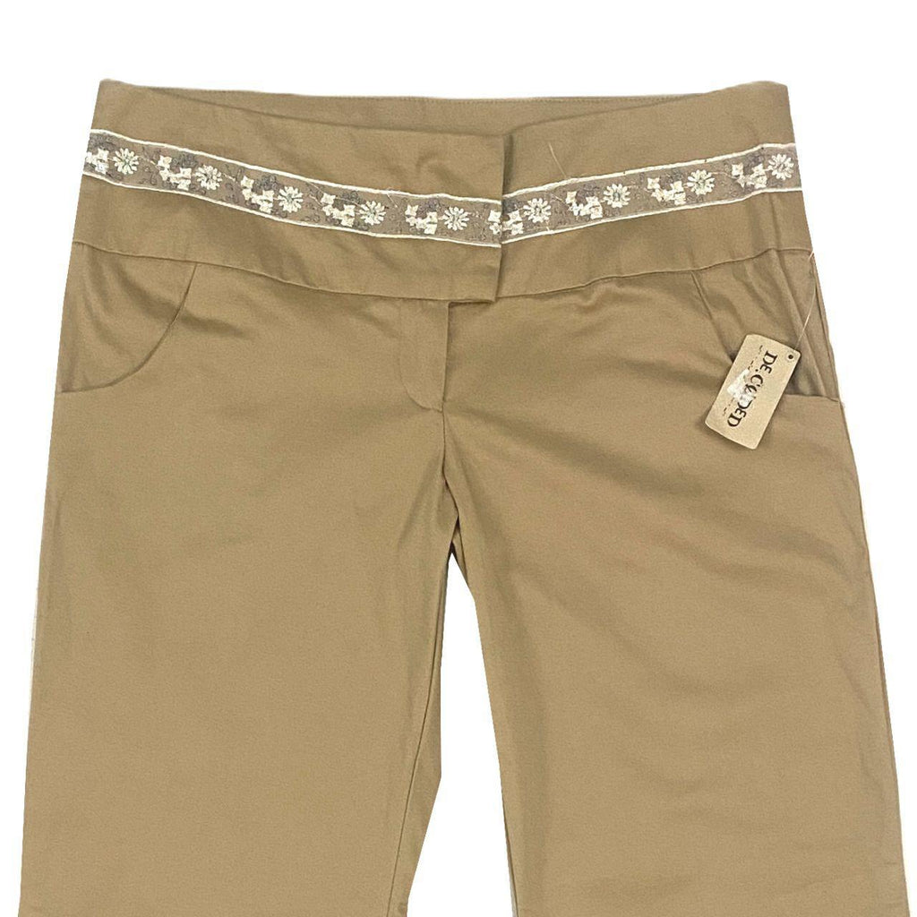 Y2K Embellished Khaki Flares (M)