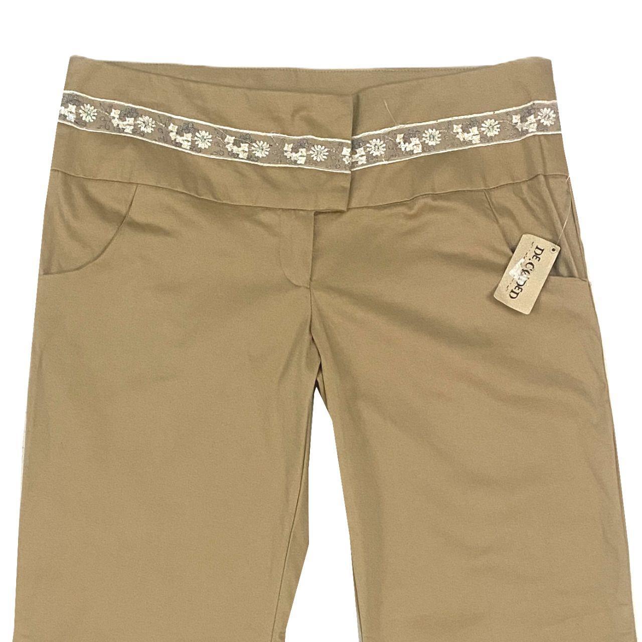 Y2K Embellished Khaki Flares (M)