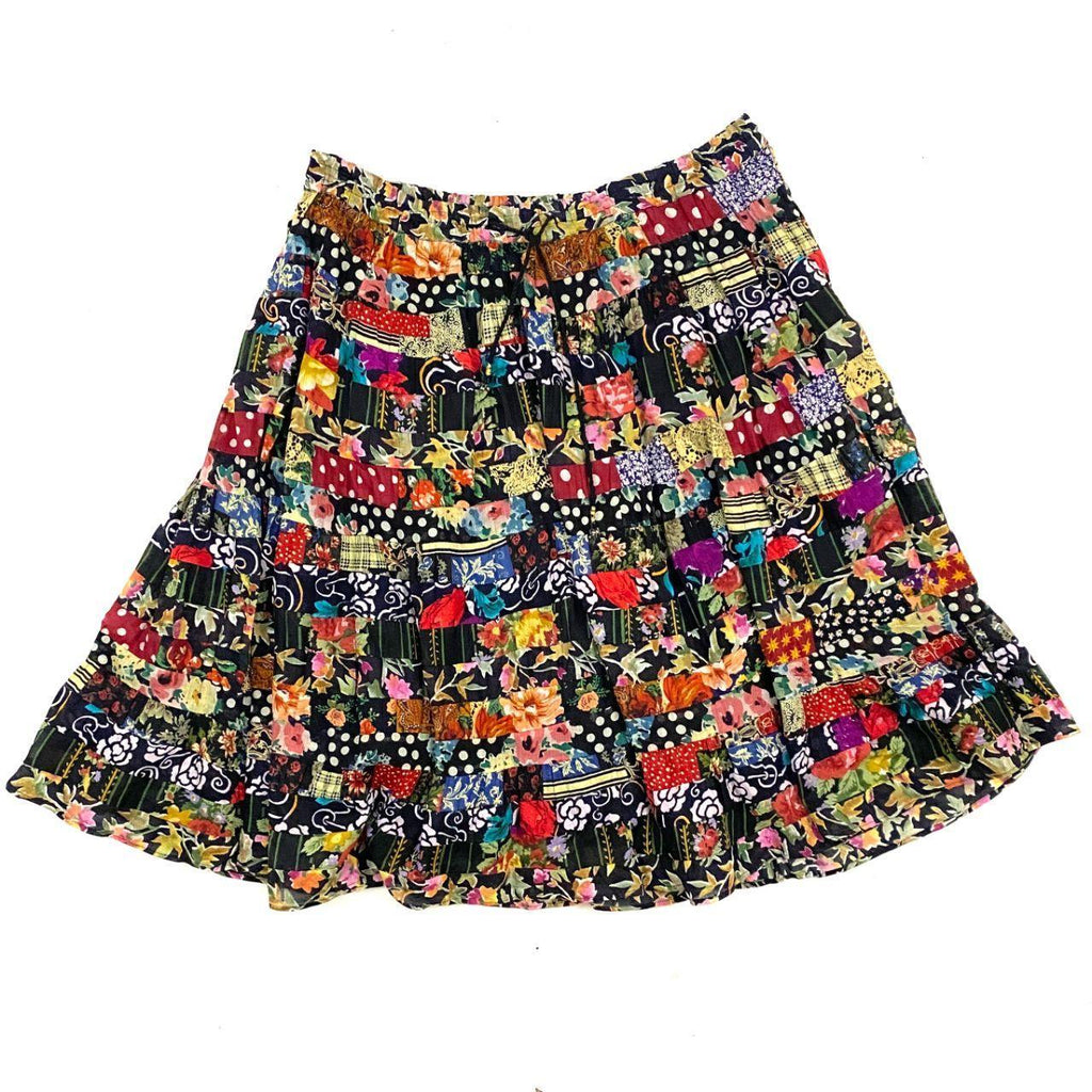 Floral & Polka Dot Maxi Skirt (ONE SIZE)