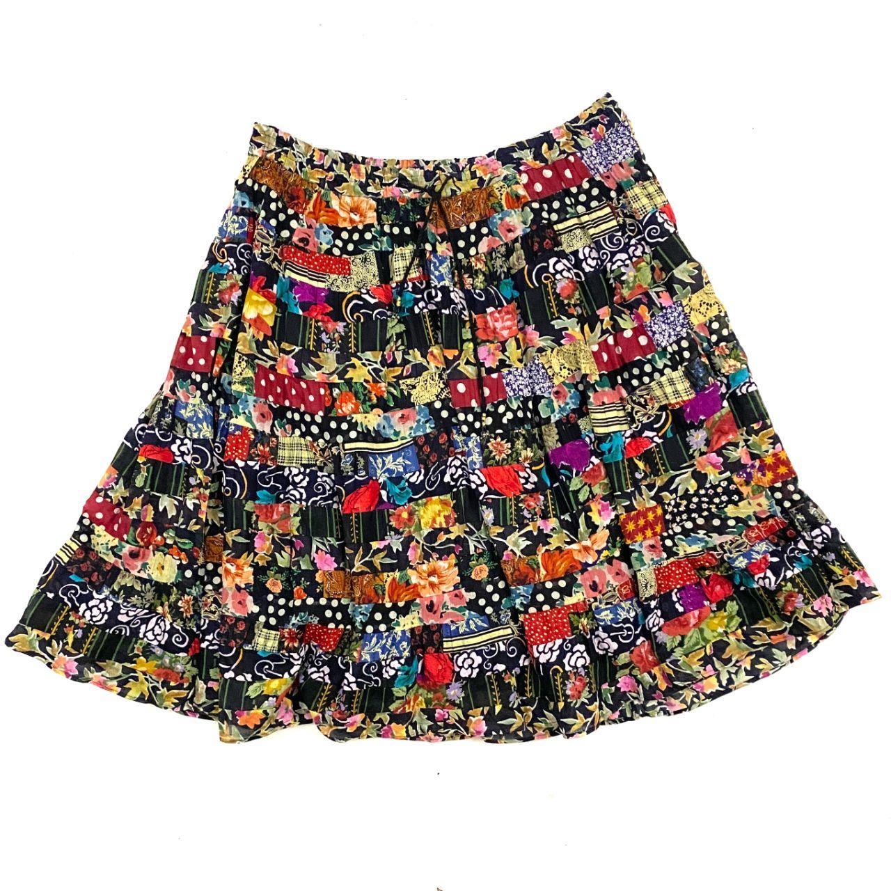 Floral & Polka Dot Maxi Skirt (ONE SIZE)