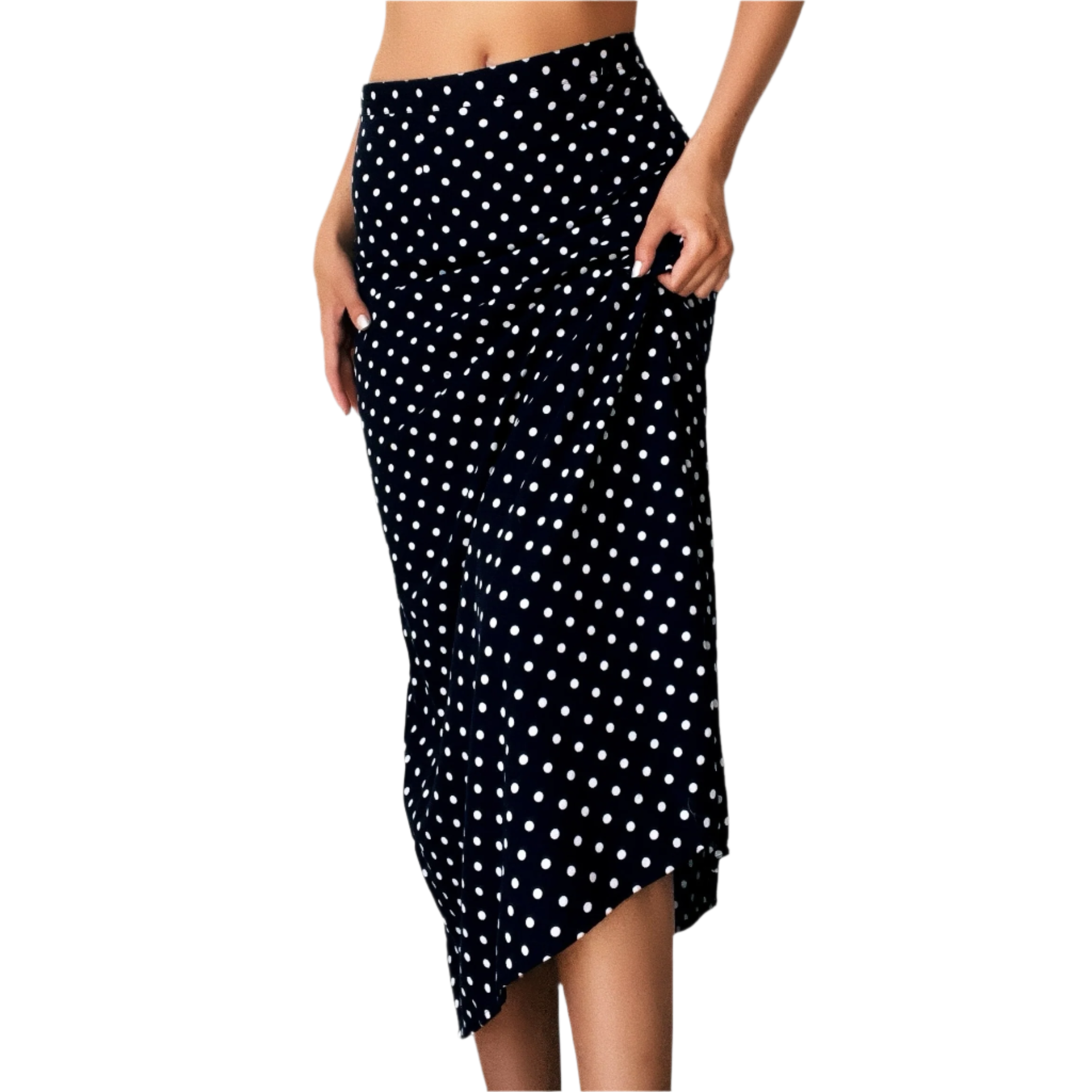 Vintage Navy Polkadot Skirt (S)