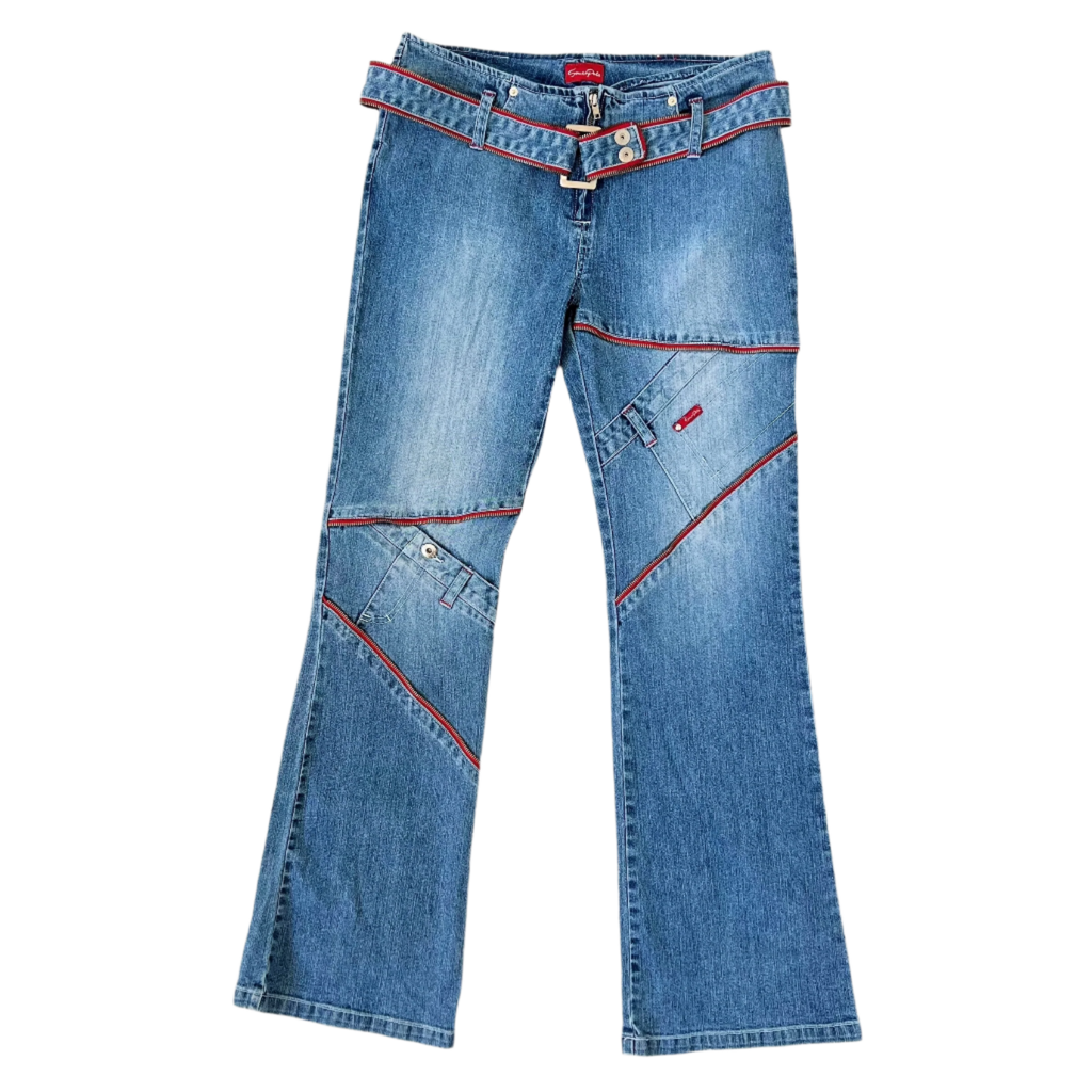 Early 2000s Funky Zipper Jeans (L)