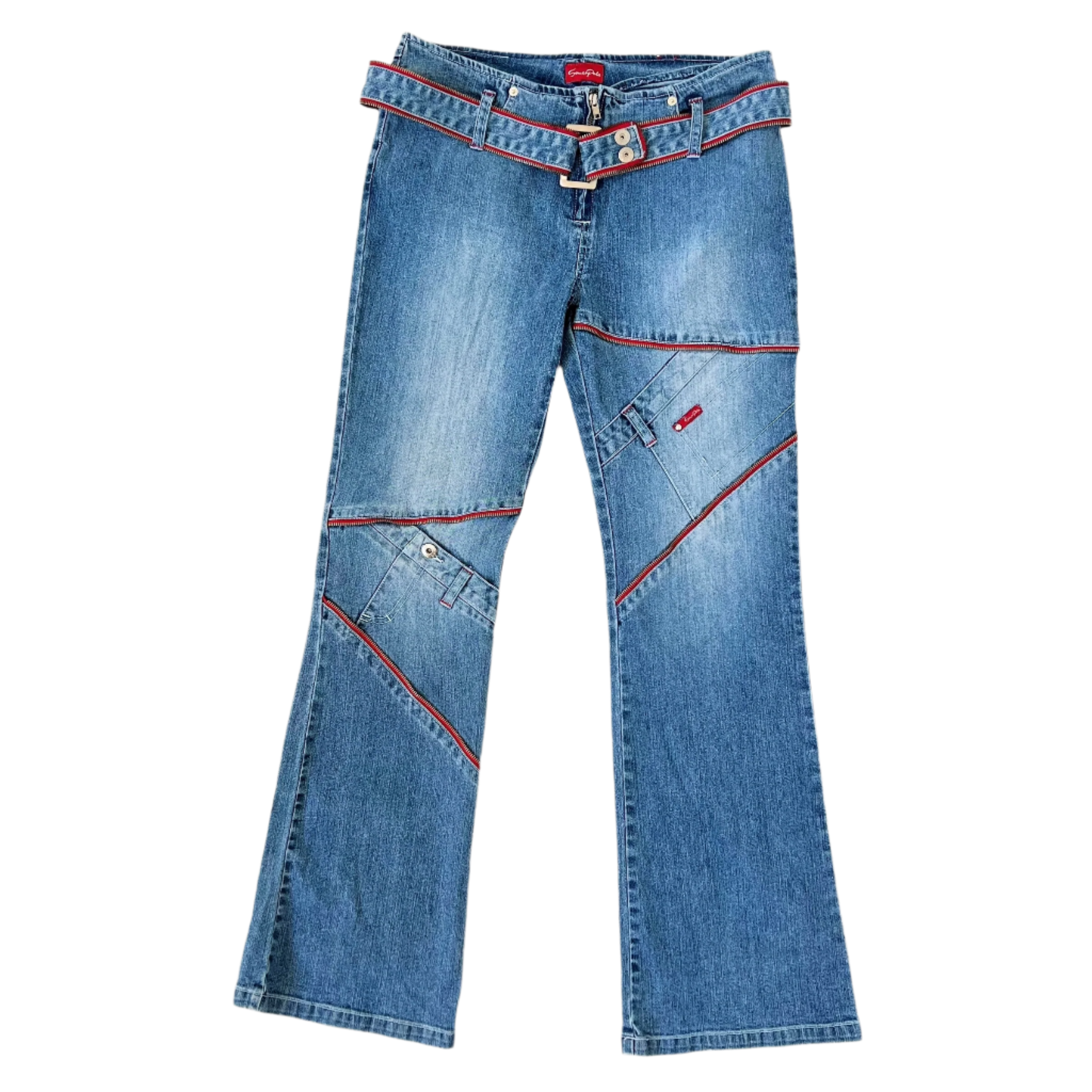 Early 2000s Funky Zipper Jeans (L)