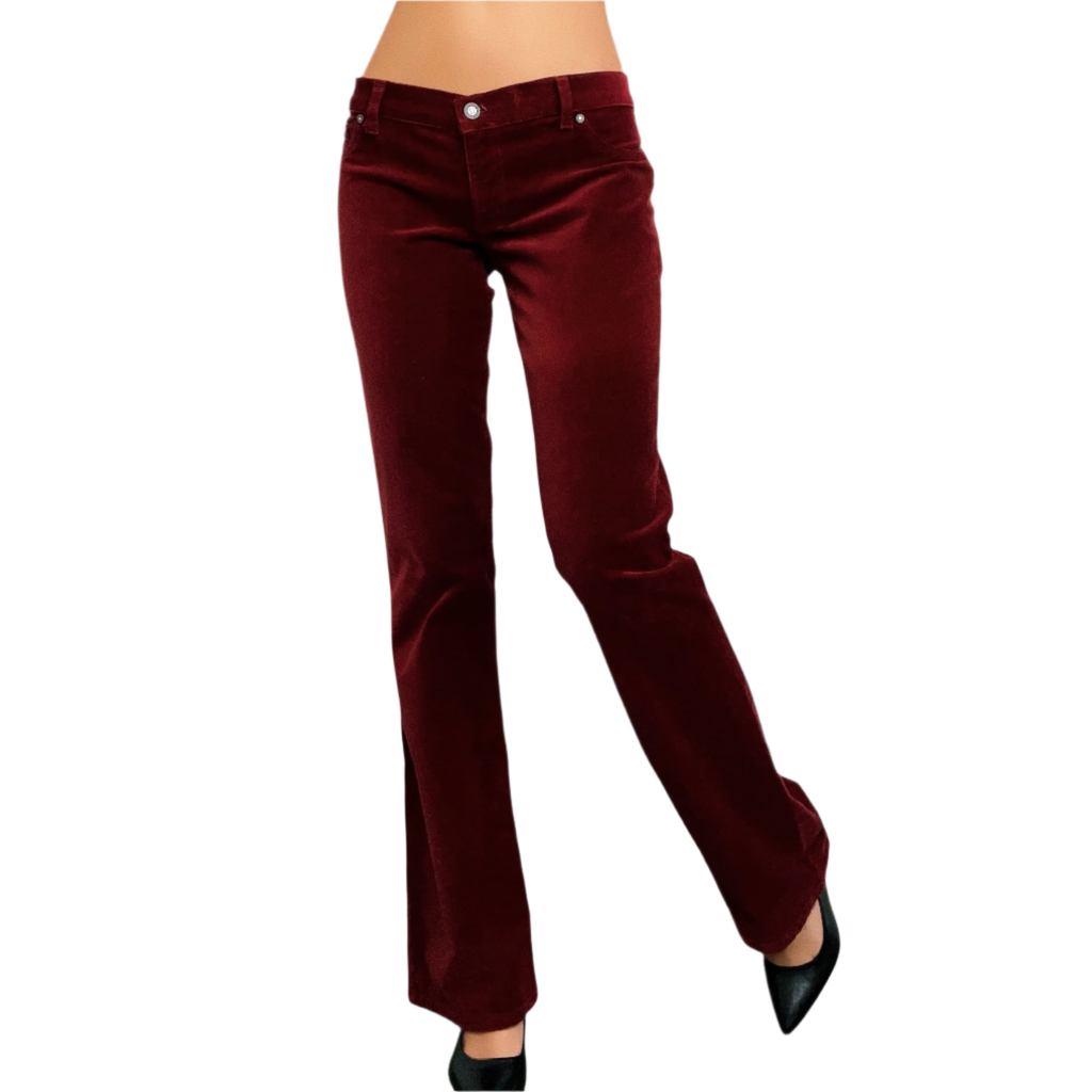 Vintage Burgundy Velvet Pants (S)