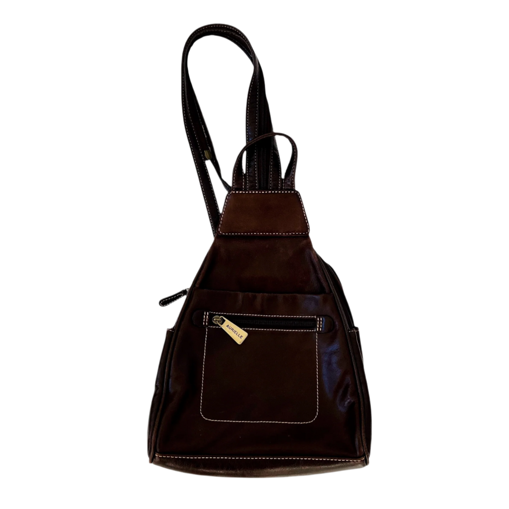 Brown Leather Mini Backpack
