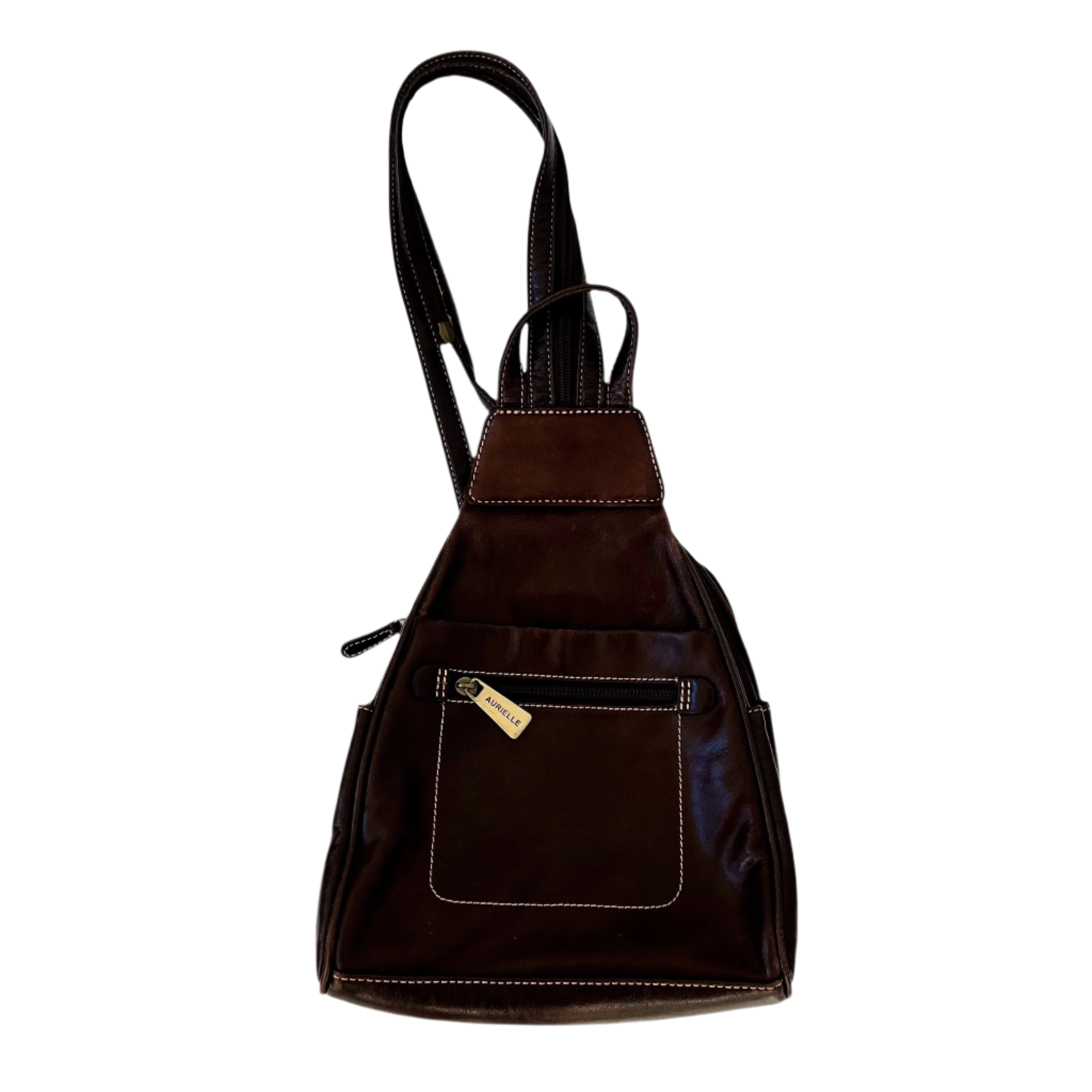 Brown Leather Mini Backpack
