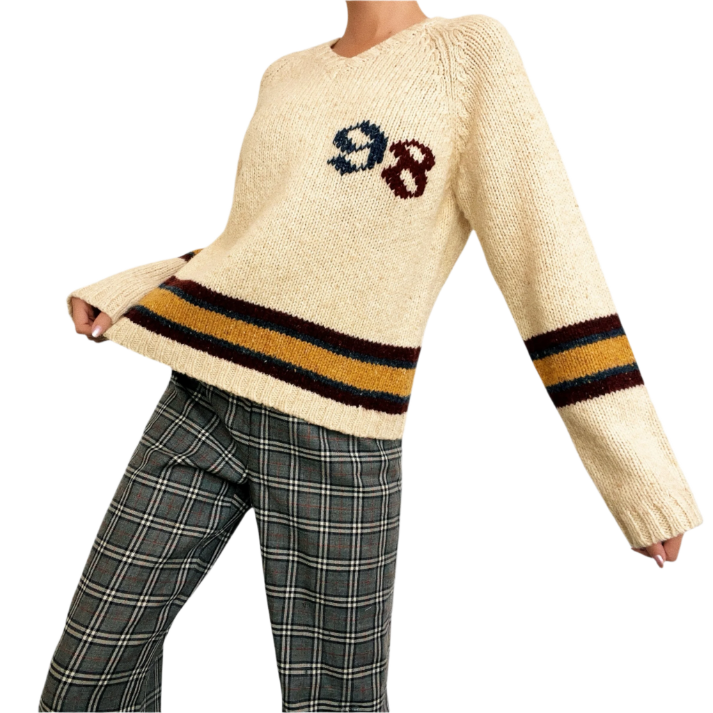 Hand Stitched Sporty Sweater (S)