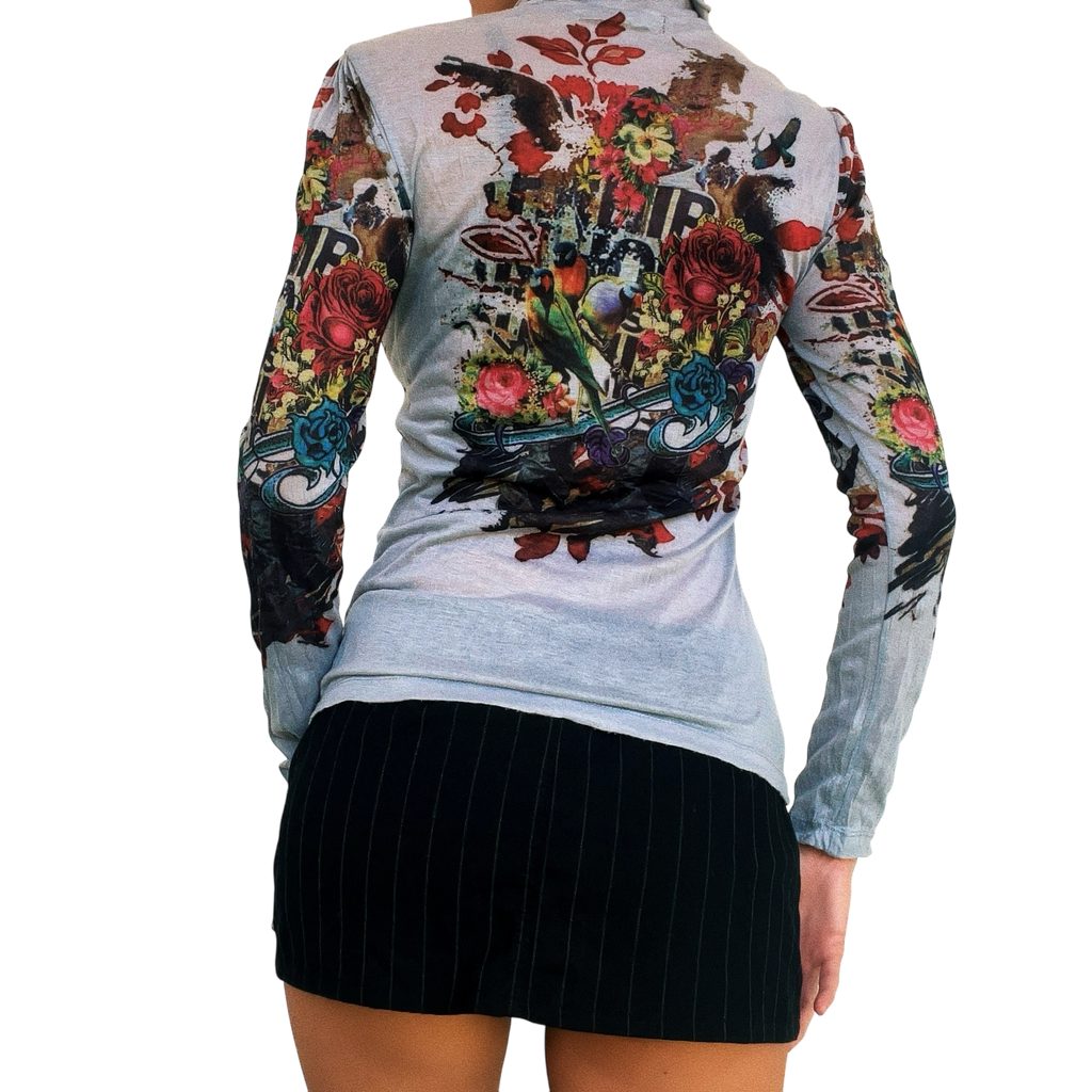 French Vintage Delicate Turtleneck Top (XS)