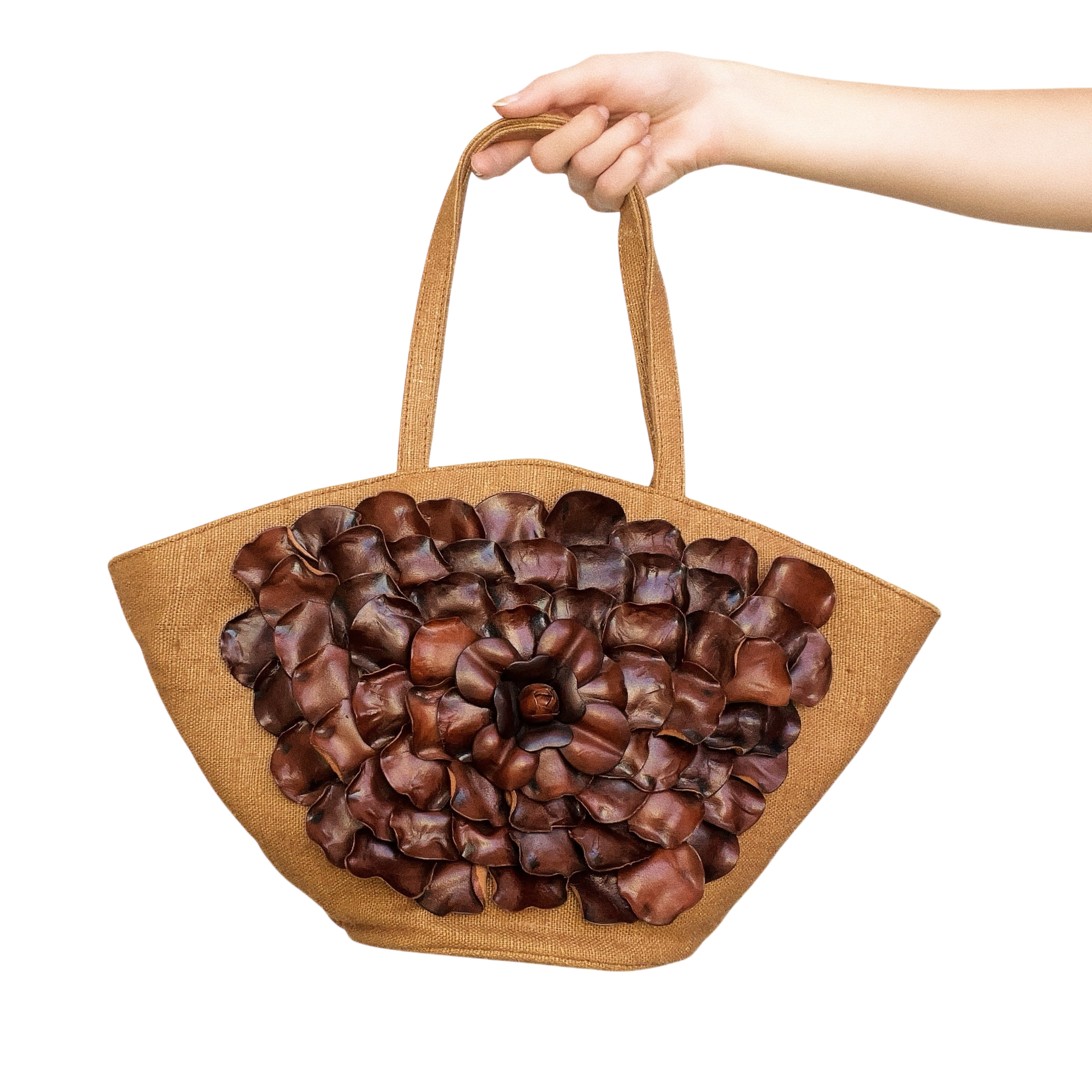 Italian Leather Floral Mini Tote