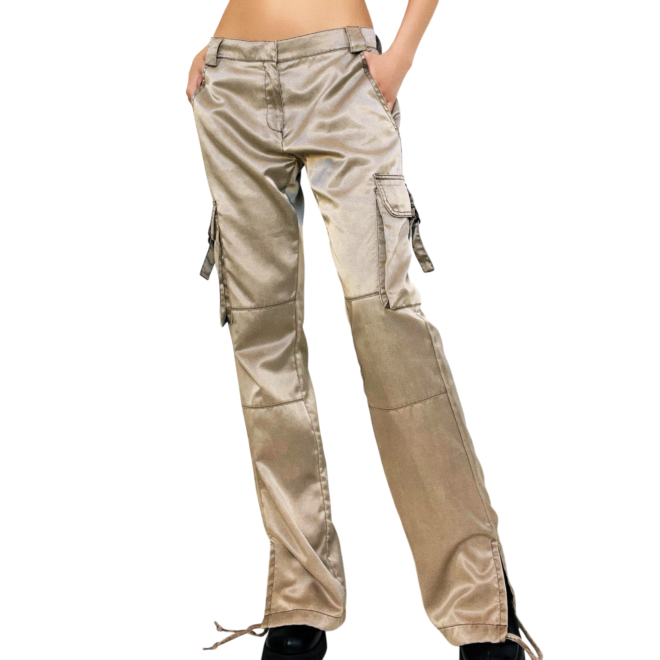 Early 2000s Satin Cargo Pants (S)