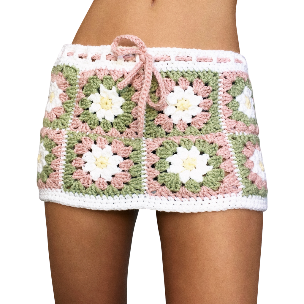 Daisy Chains Crochet Mini Skirt (XS/S)