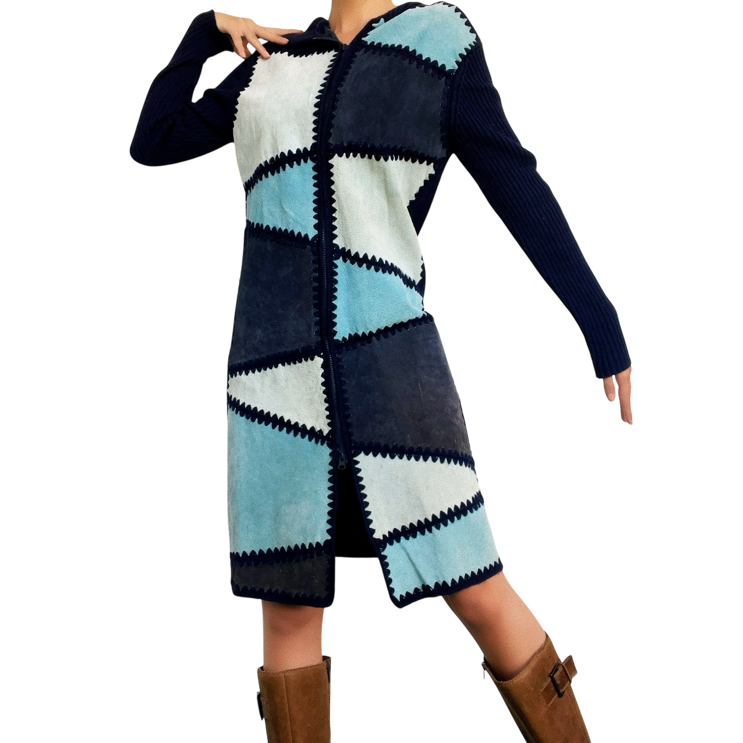 Vintage Suede Patchwork Duster (S)