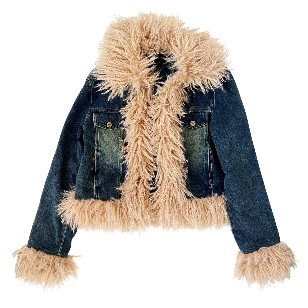Faux Mongolian Fur Jacket (M)