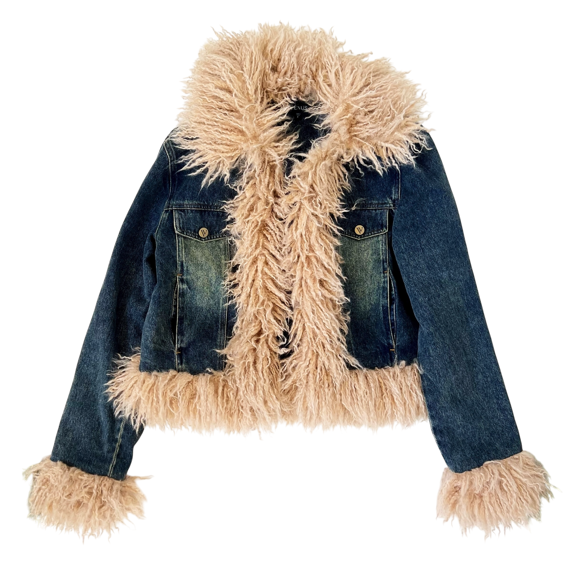 Faux Mongolian Fur Jacket (M)