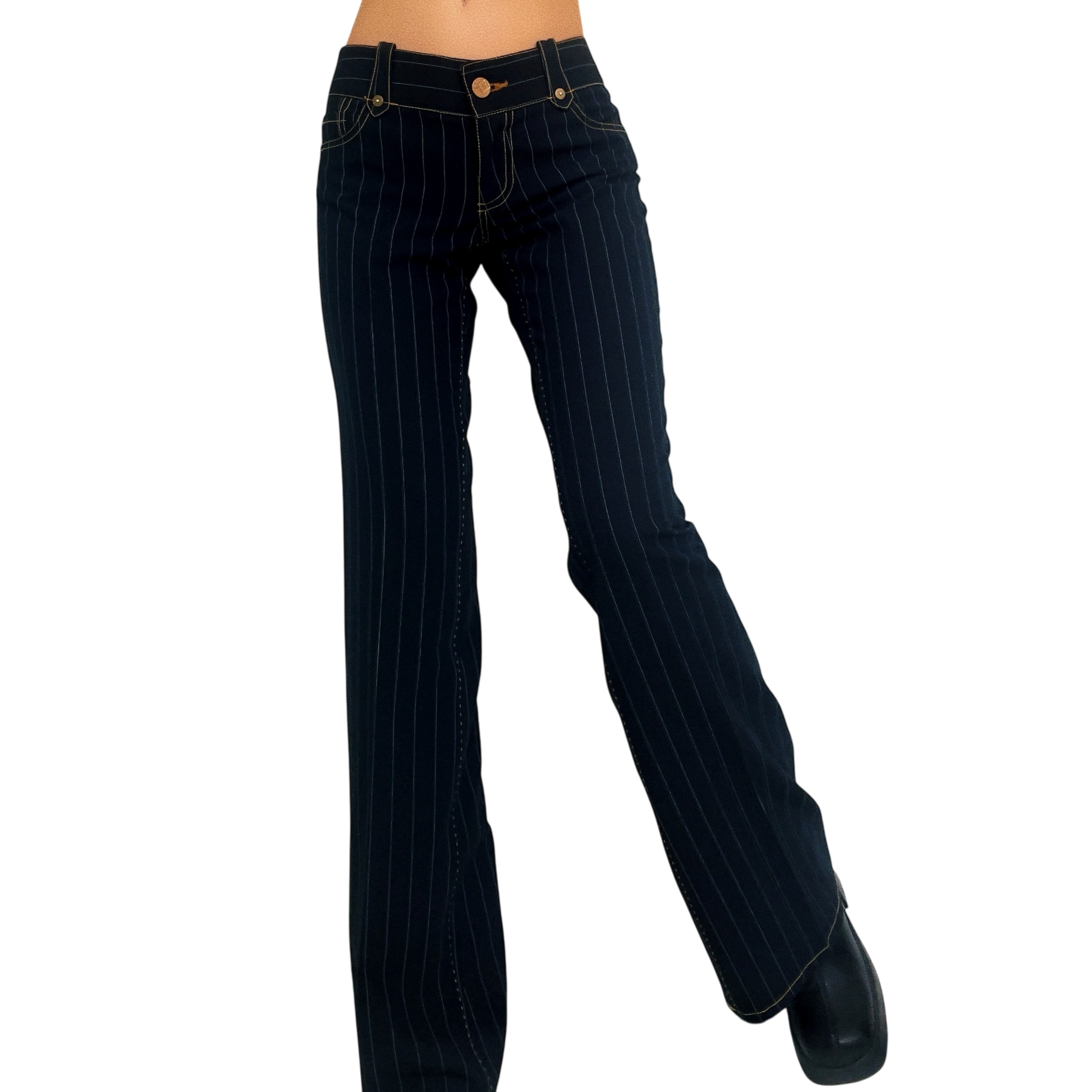 Black Pinstriped Slacks (S)