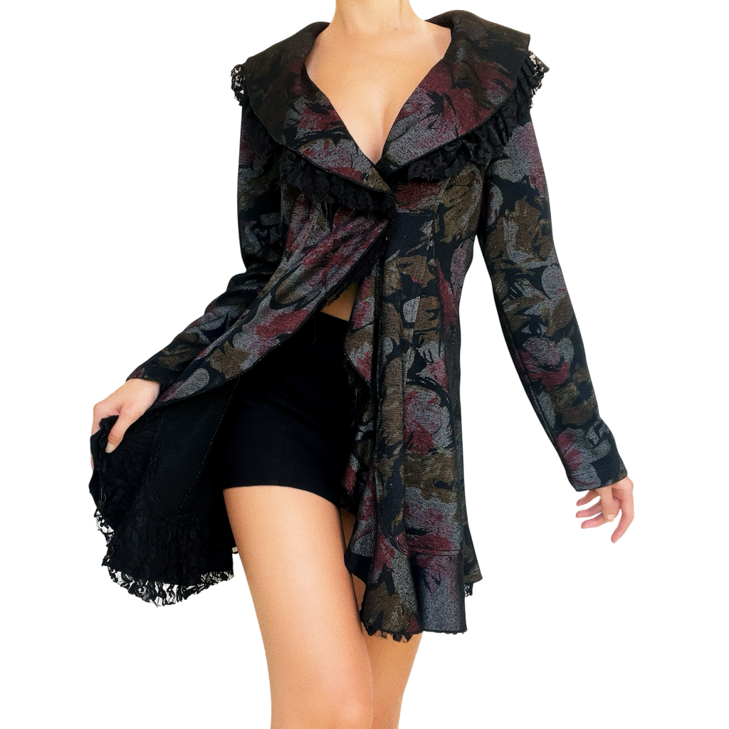 Ruffly Italian Floral Blazer (S/M)