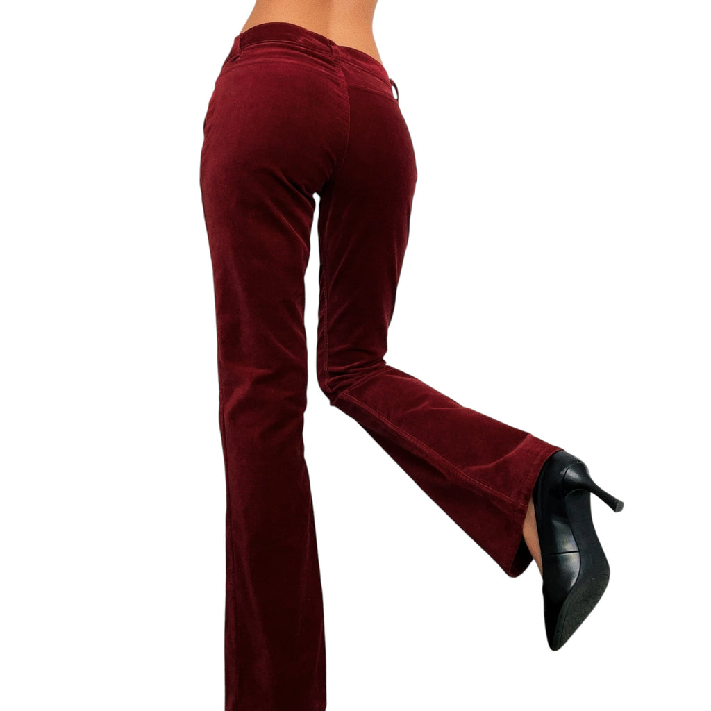 Vintage Burgundy Velvet Pants (S)