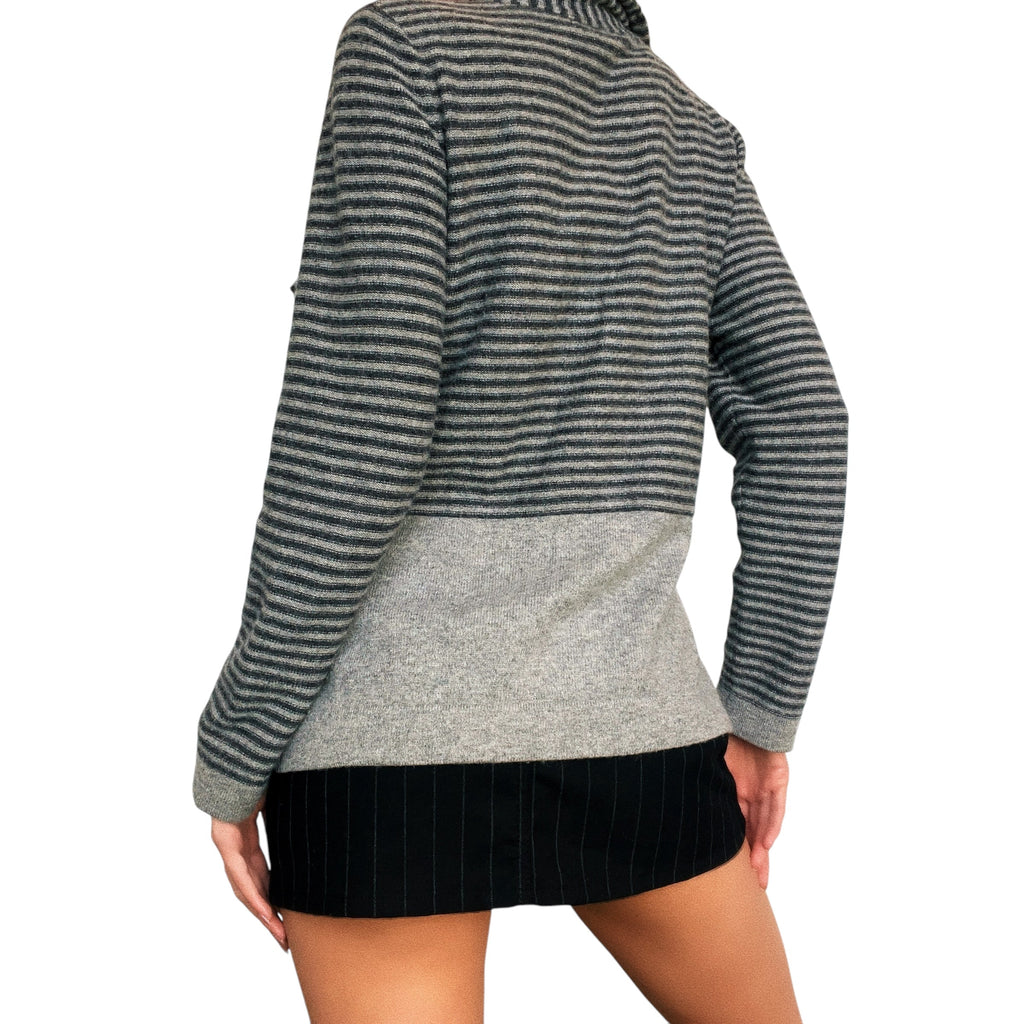 Striped Cashmere Ruffle Cardi (S/M)