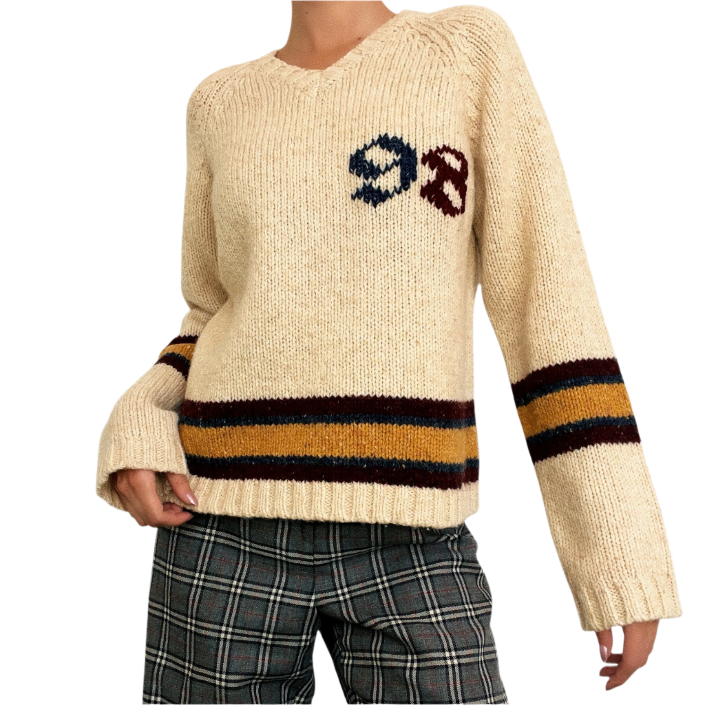 Hand Stitched Sporty Sweater (S)