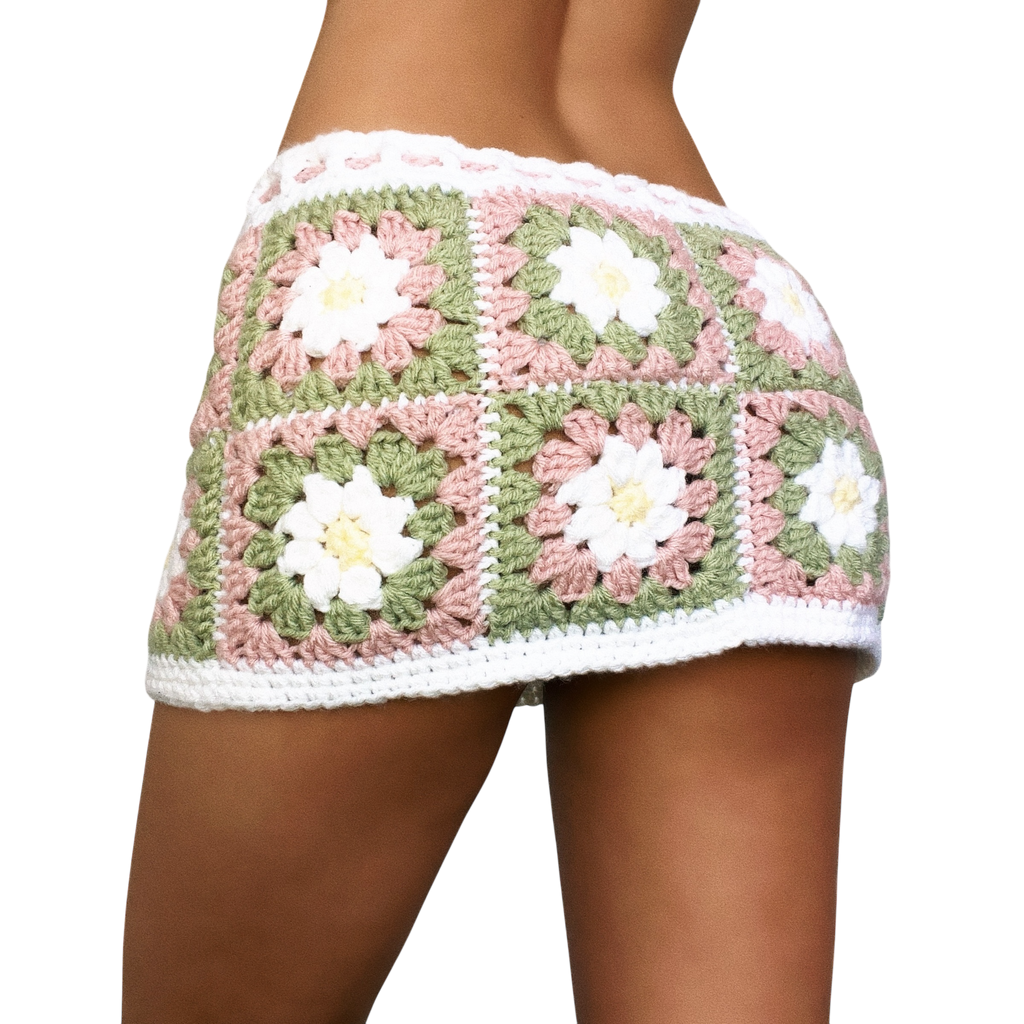 Daisy Chains Crochet Mini Skirt (XS/S)