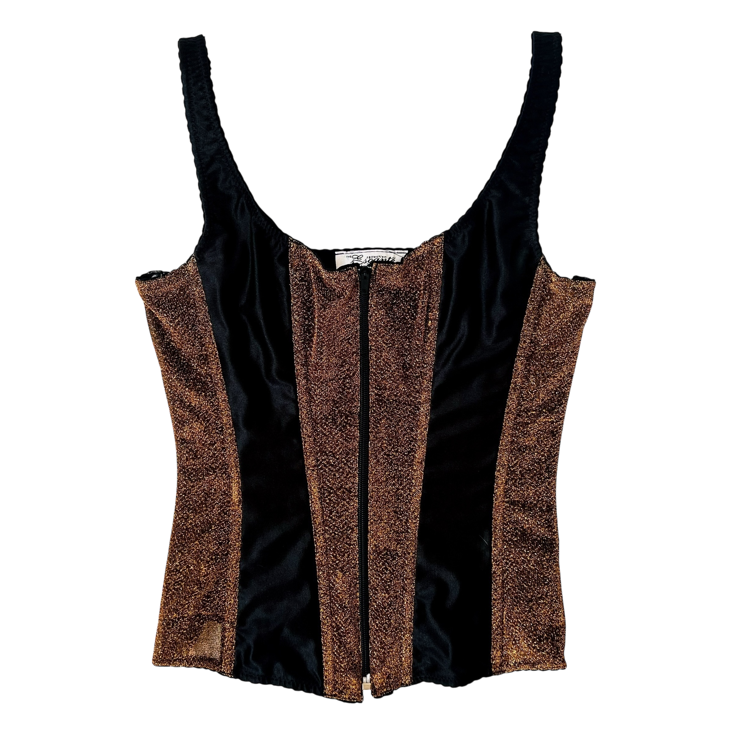 Vintage Black & Gold Corset Top (M)